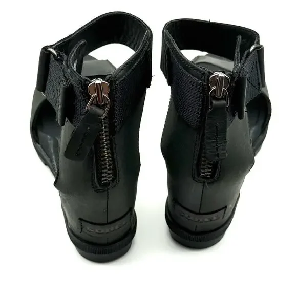 Sorel Joanie II Ankle Strap Wedge Sandal Black 8.5 - Picture 13 of 15
